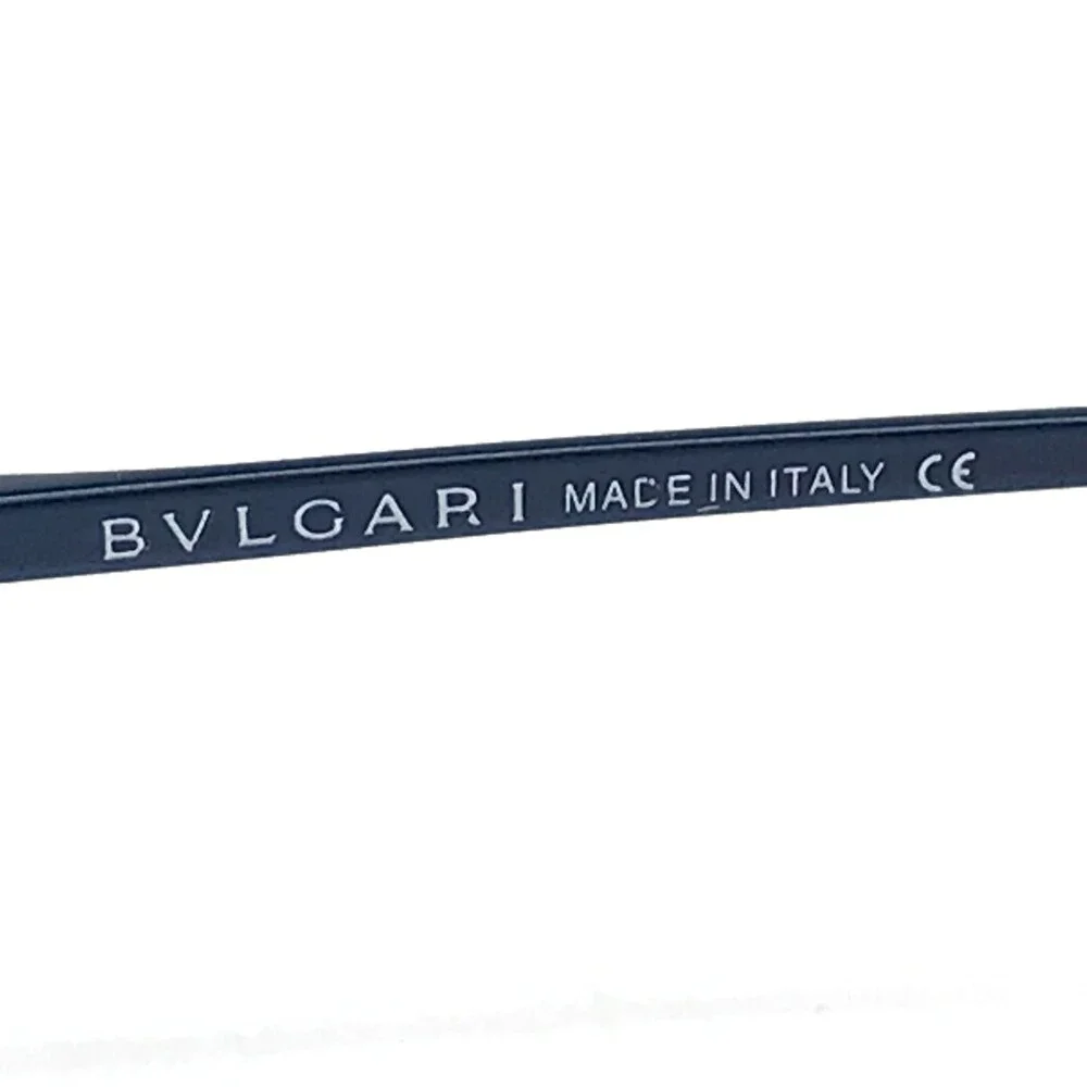 Bvlgari Eyeglasses Frames 157 203 Polished Blue Rectangle Wire Rim 50-18-135